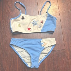Sand & Blue girls patch embroidered bikini